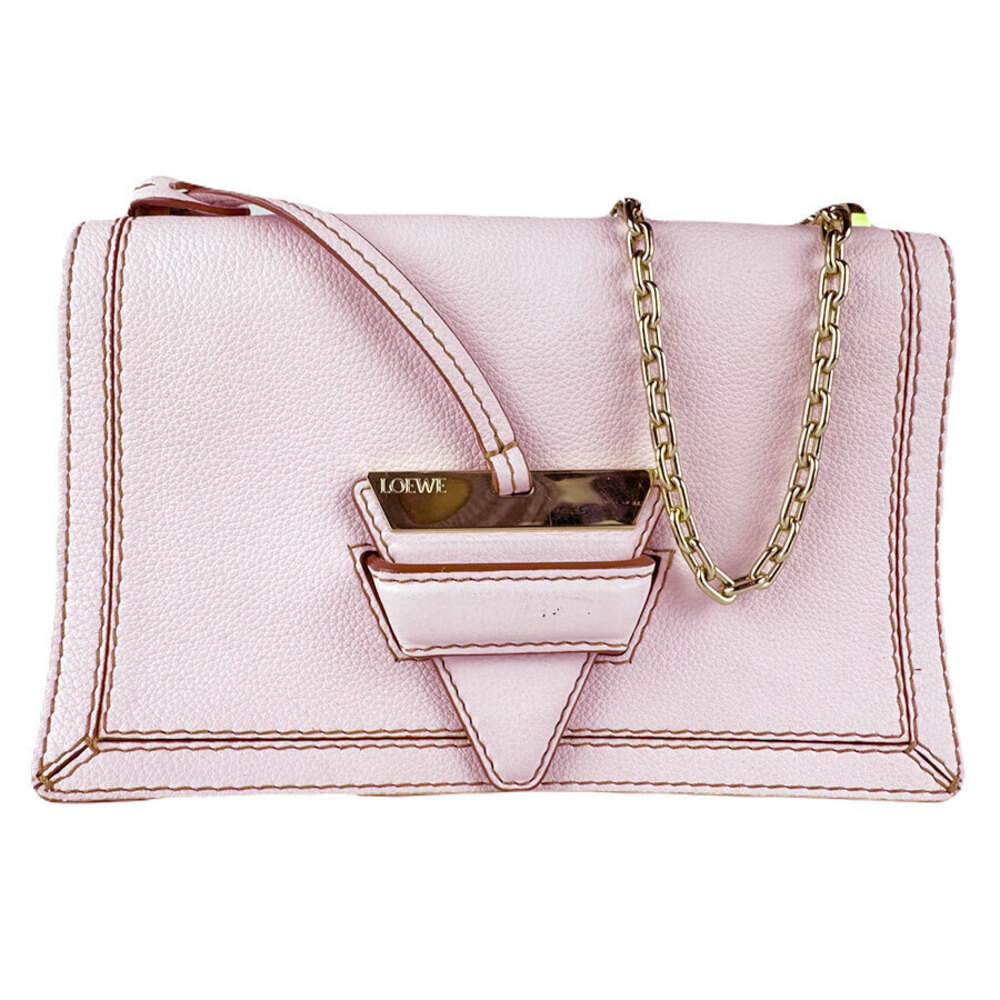 Loewe Shoulder Bag Barcelona Soft Leather Pink Gold